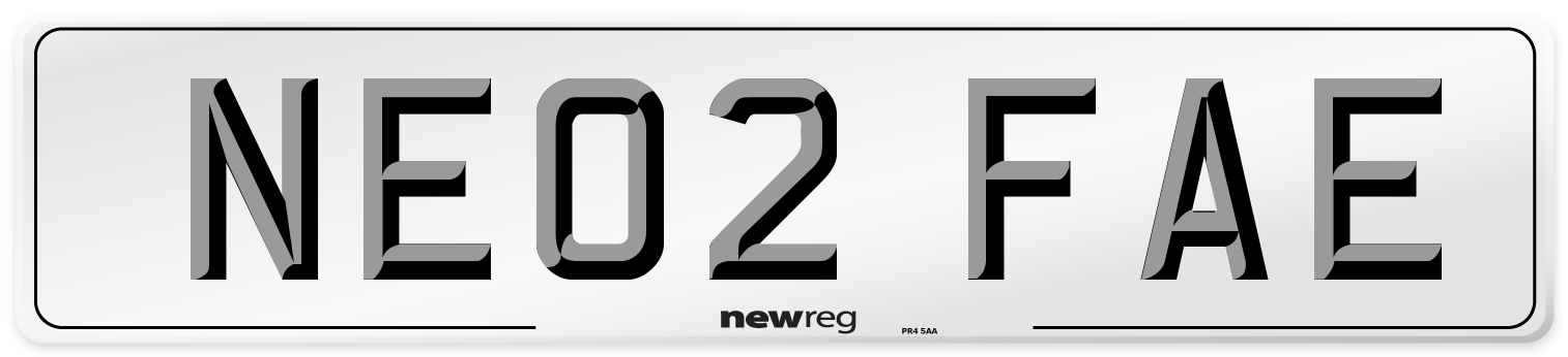NE02 FAE Number Plate from New Reg